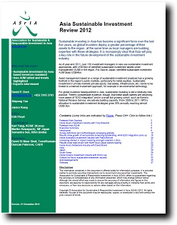 Asia Sustainable Investment Review 2012